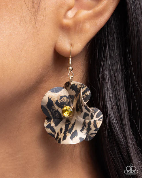 Legendary Leopard Yellow Earrings - Jewelry by Bretta