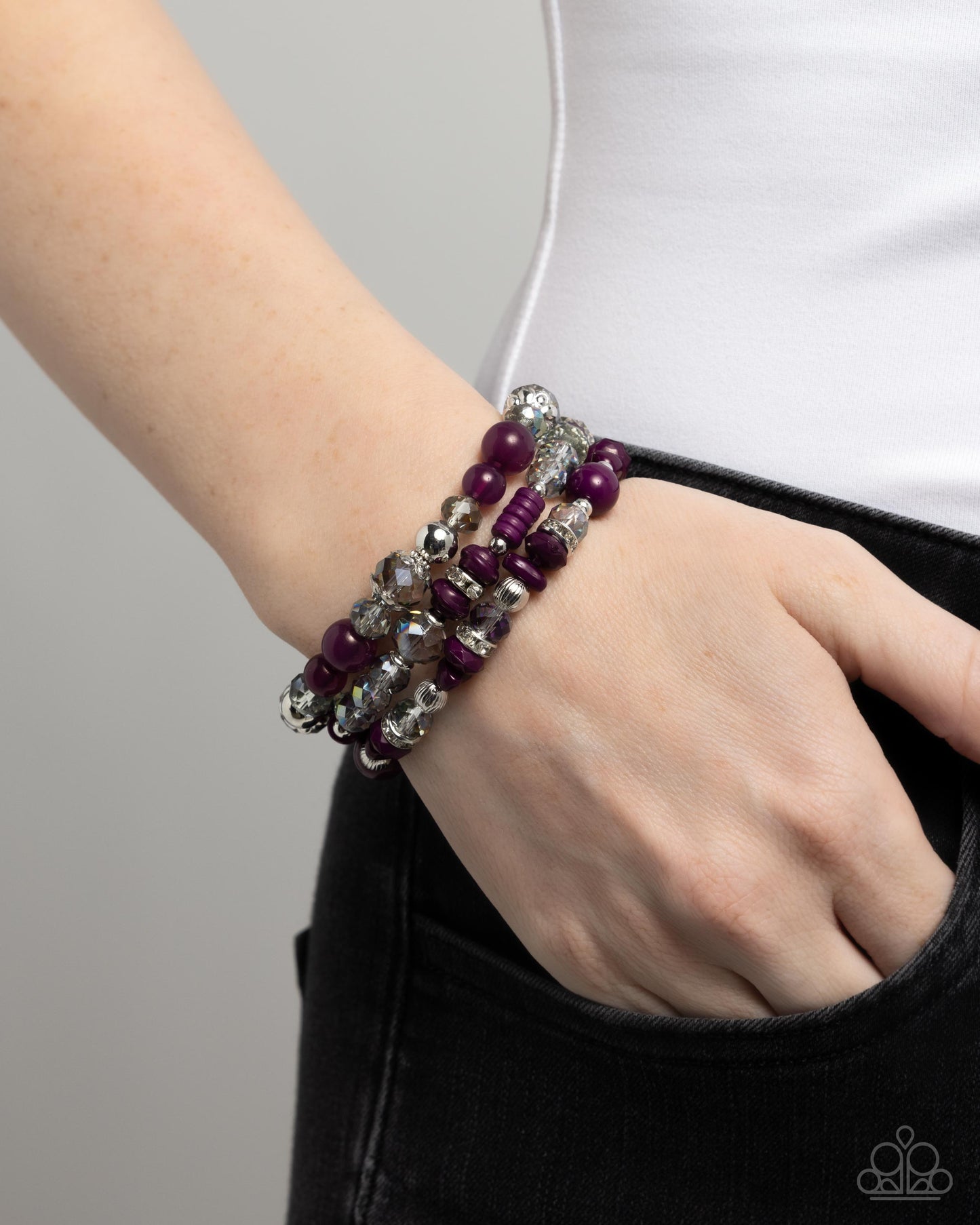 Complimentary Chic Purple Bracelets - Jewelry by Bretta