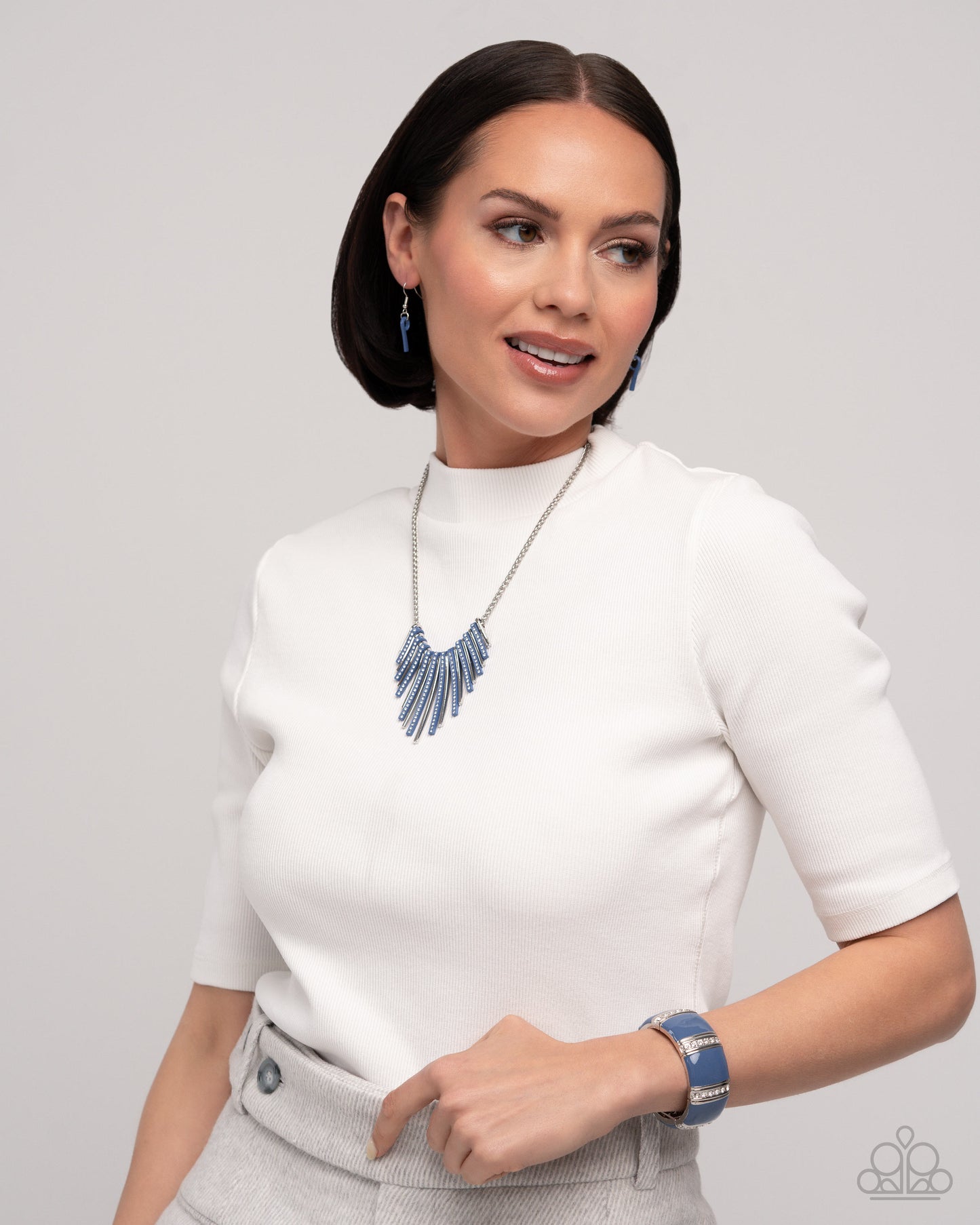 Complete Look - Fashionable Fringe - Blue - Jewelry by Bretta 