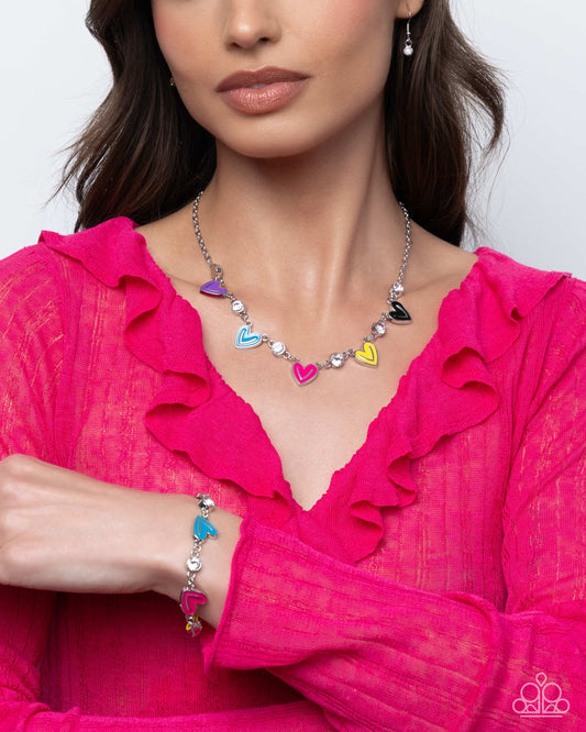 Complete Look Multi Heart Necklace and Bracelet Set