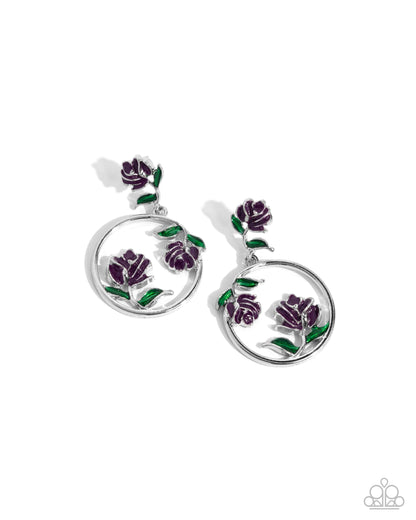 ROSE to You Purple Earrings - Jewelry by Bretta