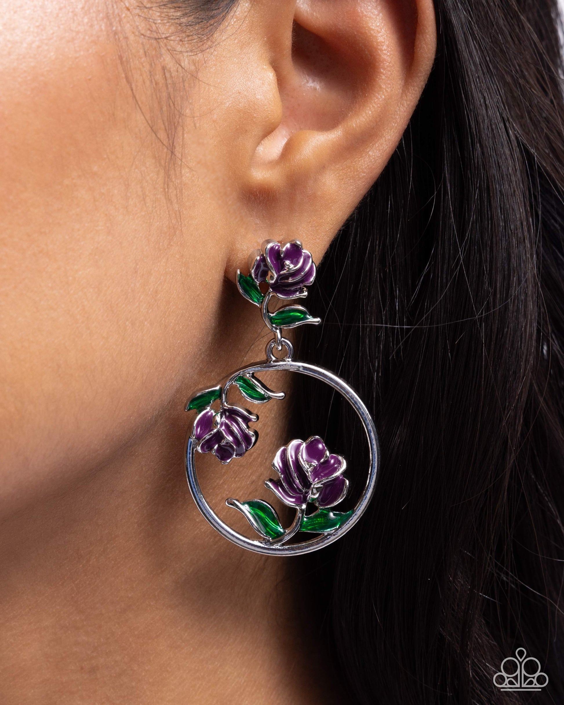 ROSE to You Purple Earrings - Jewelry by Bretta