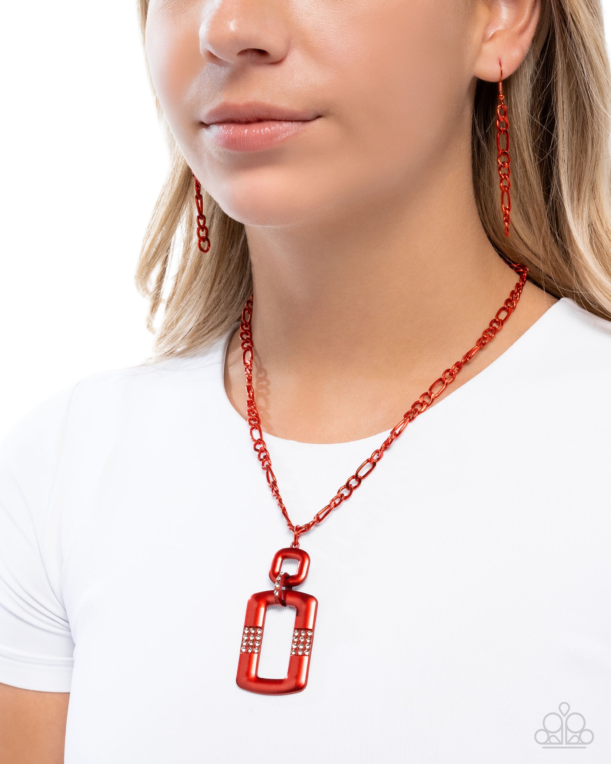 Metallic Movement Red Necklace - Jewelry by Bretta