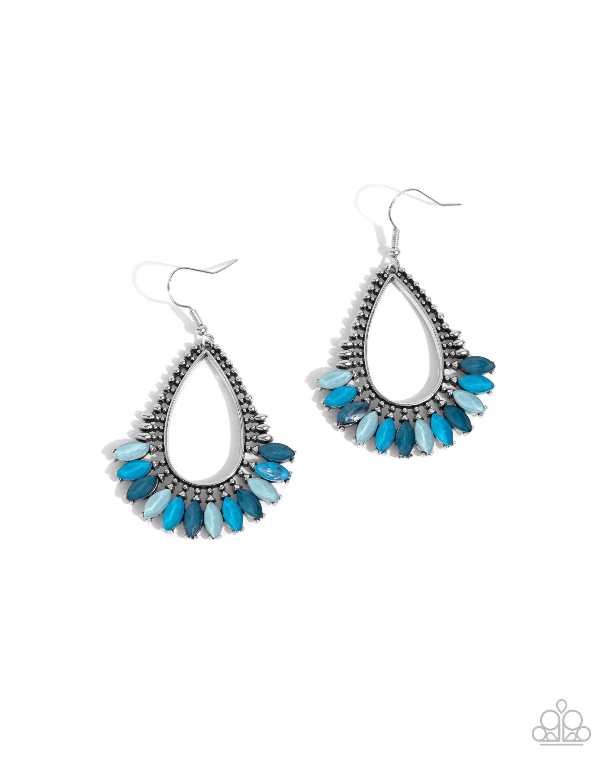 Pronged Pattern Blue Earrings - Jewelry by Bretta