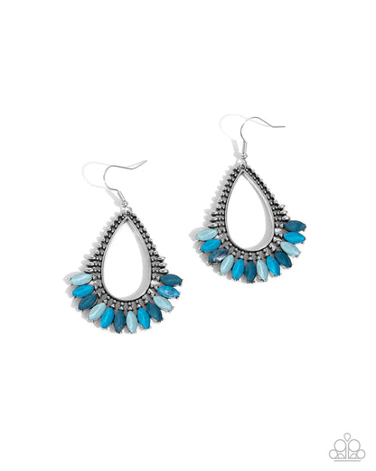 Pronged Pattern Blue Earrings - Jewelry by Bretta