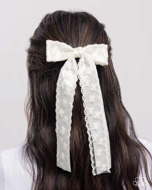 Carefree Coquette White Hair Bow - Jewelry by Bretta