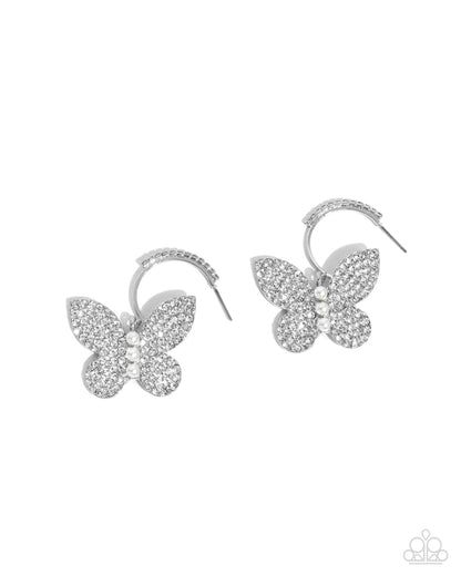 Butterfly Boundary White Earrings - Jewelry by Bretta