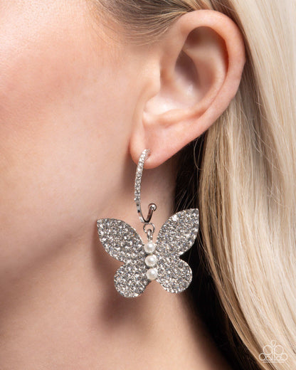 Butterfly Boundary White Earrings - Jewelry by Bretta
