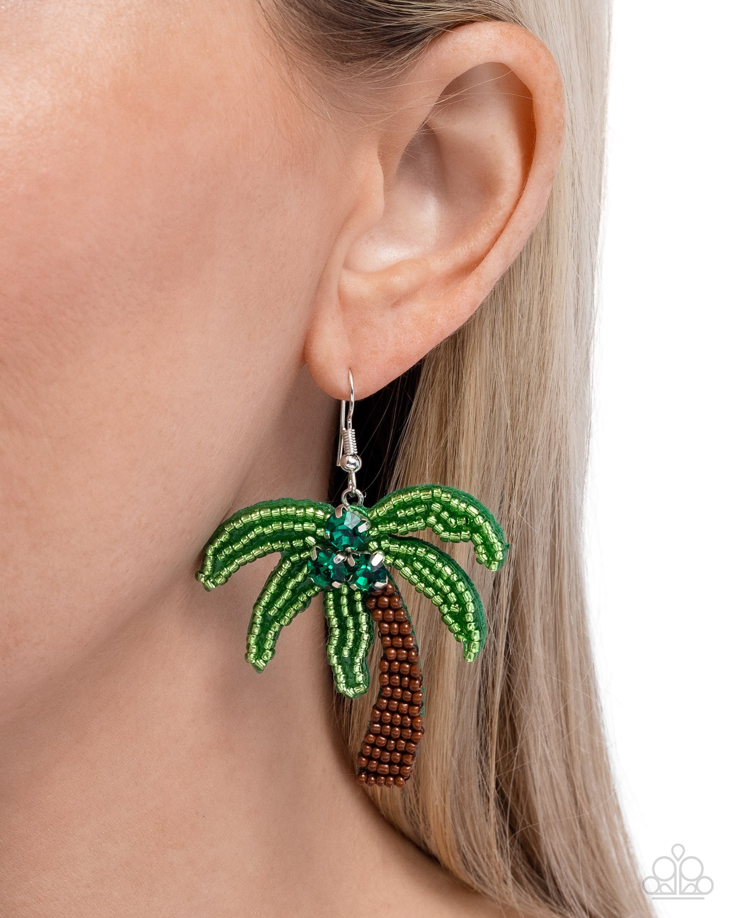 Pampered Palm Tree Green Earrings - Jewelry by Bretta