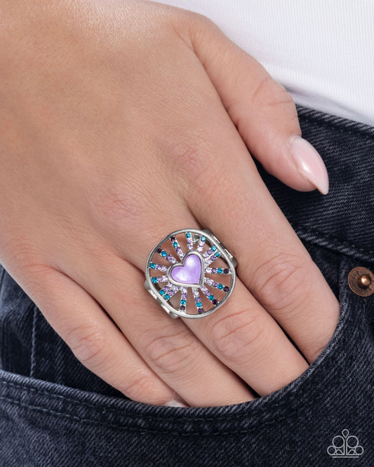 Heartburst Haute Purple Ring - Jewelry by Bretta
