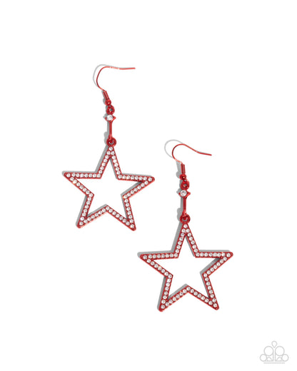 Steady Stars Red Earrings - Jewelry by Bretta