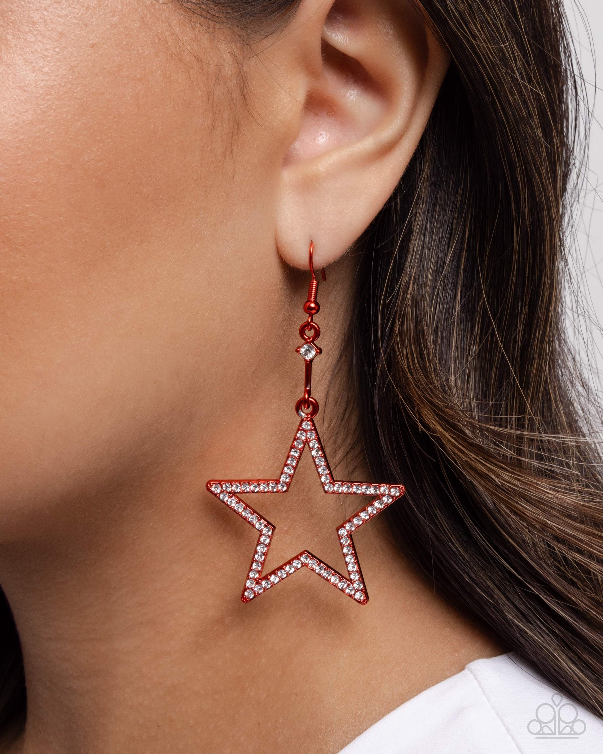 Steady Stars Red Earrings - Jewelry by Bretta