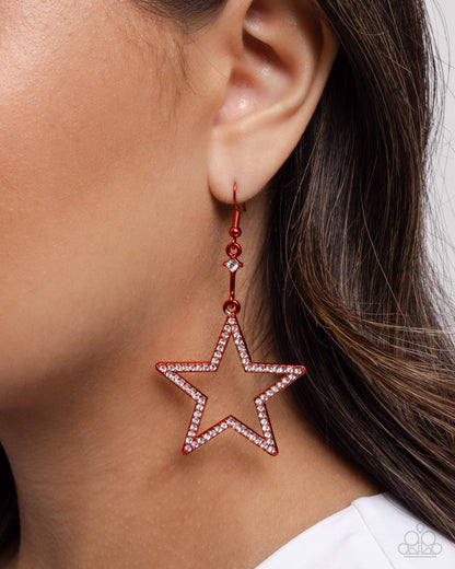 Steady Stars Red Earrings - Jewelry by Bretta