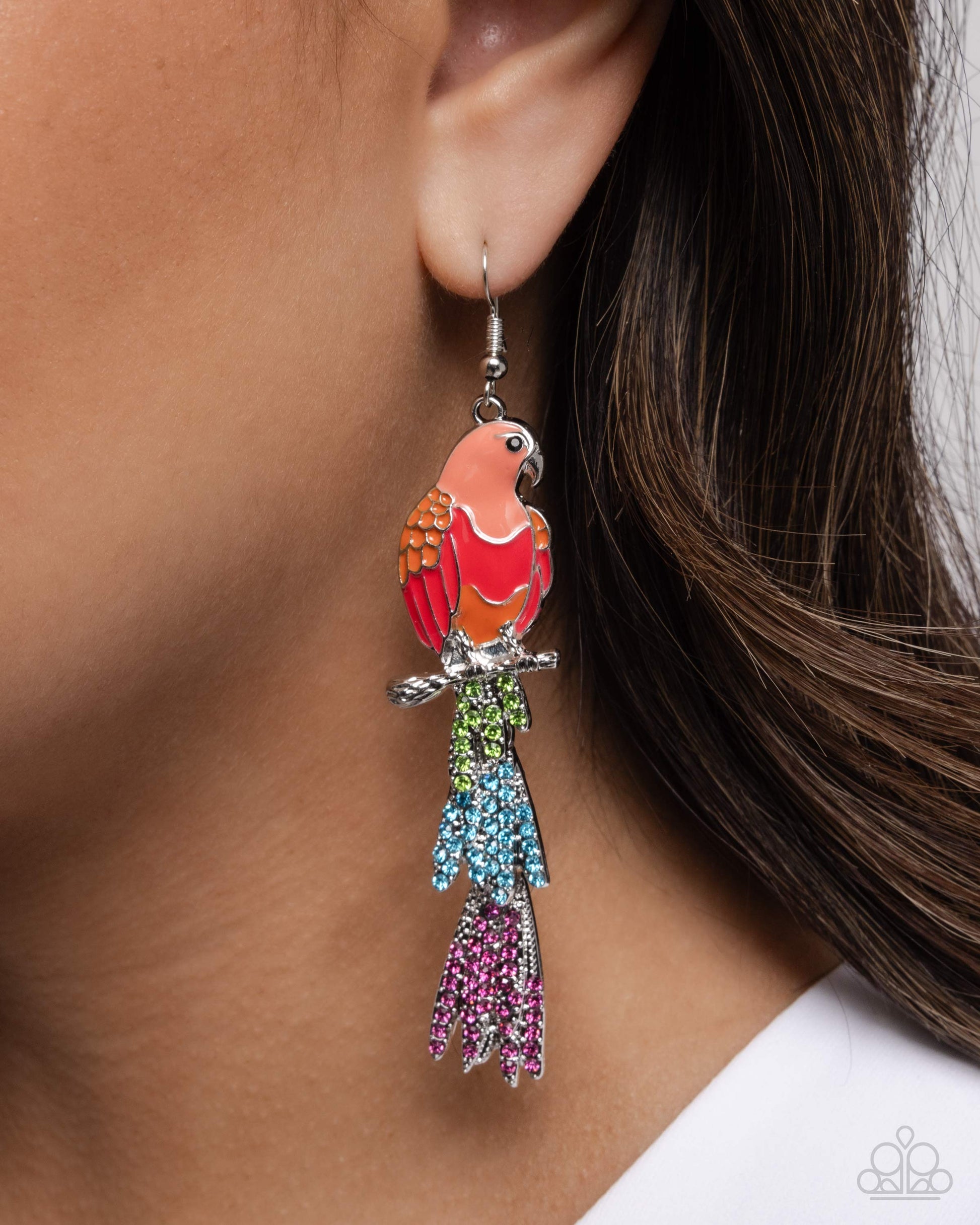 Parrot Pull Orange Earrings - Jewelry by Bretta