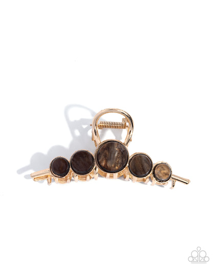 Delightful Discs Brown Hair Clip - Jewelry by Bretta