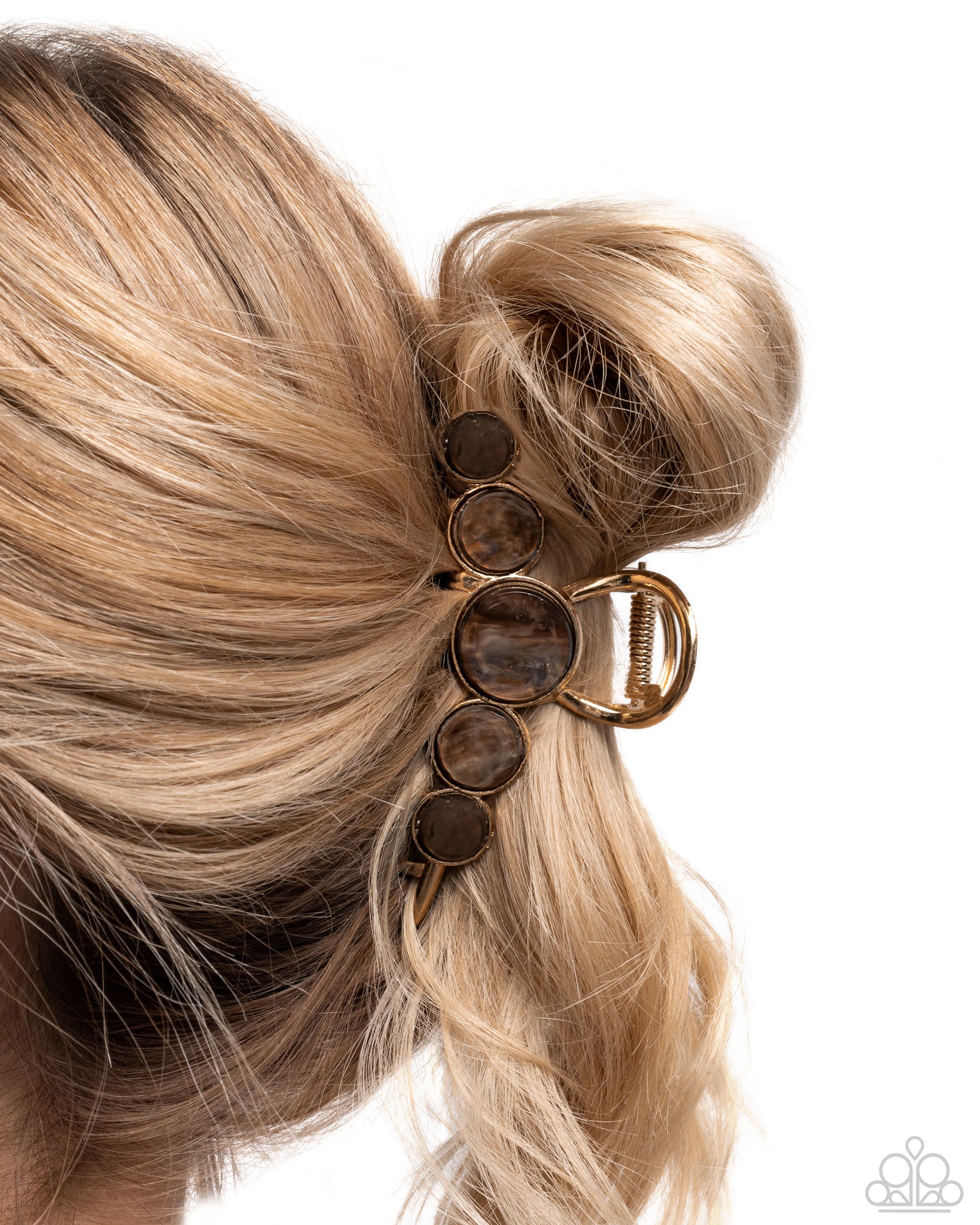 Delightful Discs Brown Hair Clip - Jewelry by Bretta