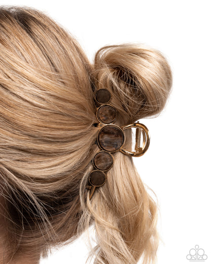 Delightful Discs Brown Hair Clip - Jewelry by Bretta