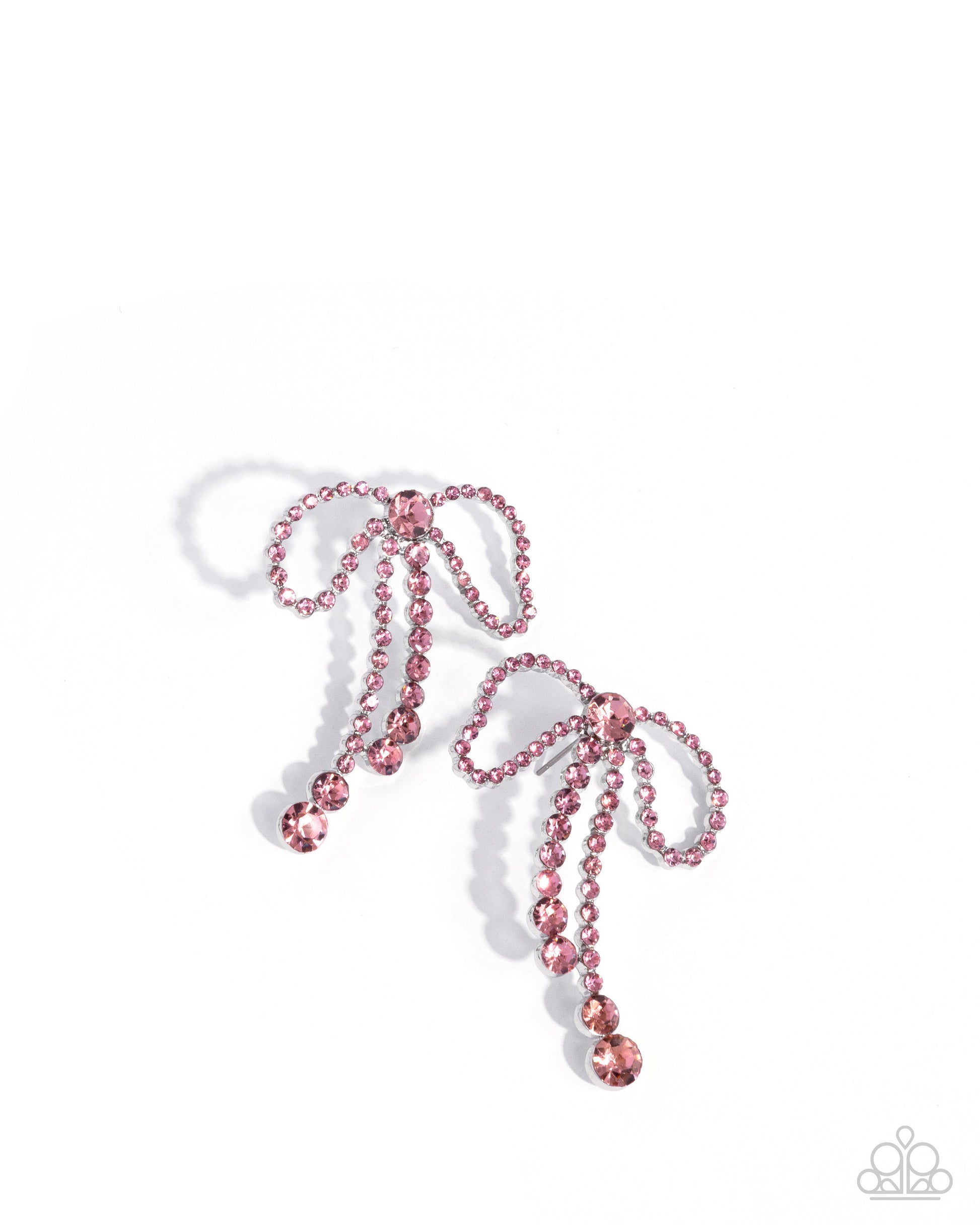 Black Tie Bow Pink Earrings - Jewelry by Bretta
