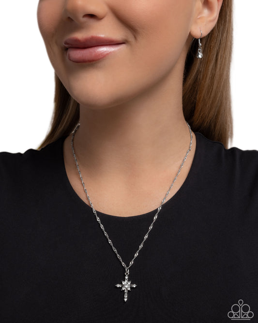 Graceful Glory White Cross Necklace - Jewelry by Bretta