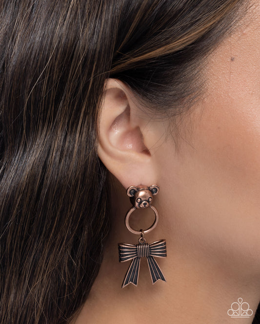 Bear in Mind Copper Earrings - Jewelry by Bretta