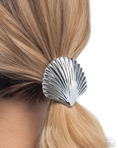 Short Seashell Silver Hair Tie - Jewelry by Bretta