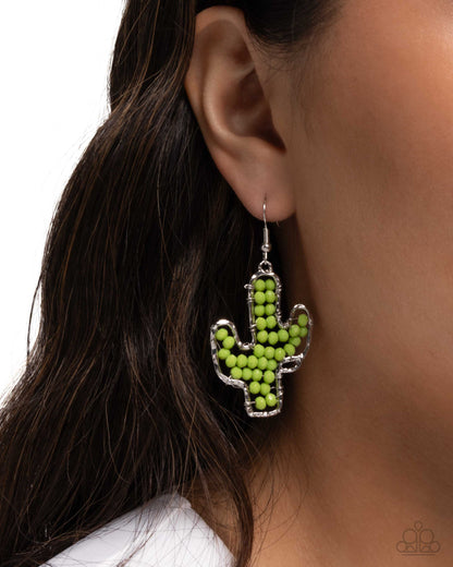 Cactus Catwalk Green Earrings - Jewelry by Bretta
