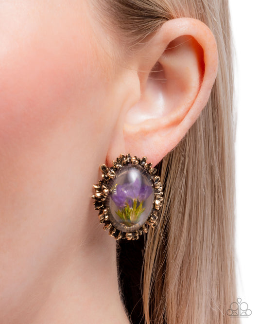 Elaborately Encased Gold Earrings - Jewelry by Bretta