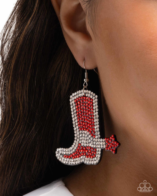Benevolent Boot Red  Earrings - Jewelry by Bretta