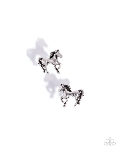 Stallion Selfie Silver  Earrings - Jewelry by Bretta