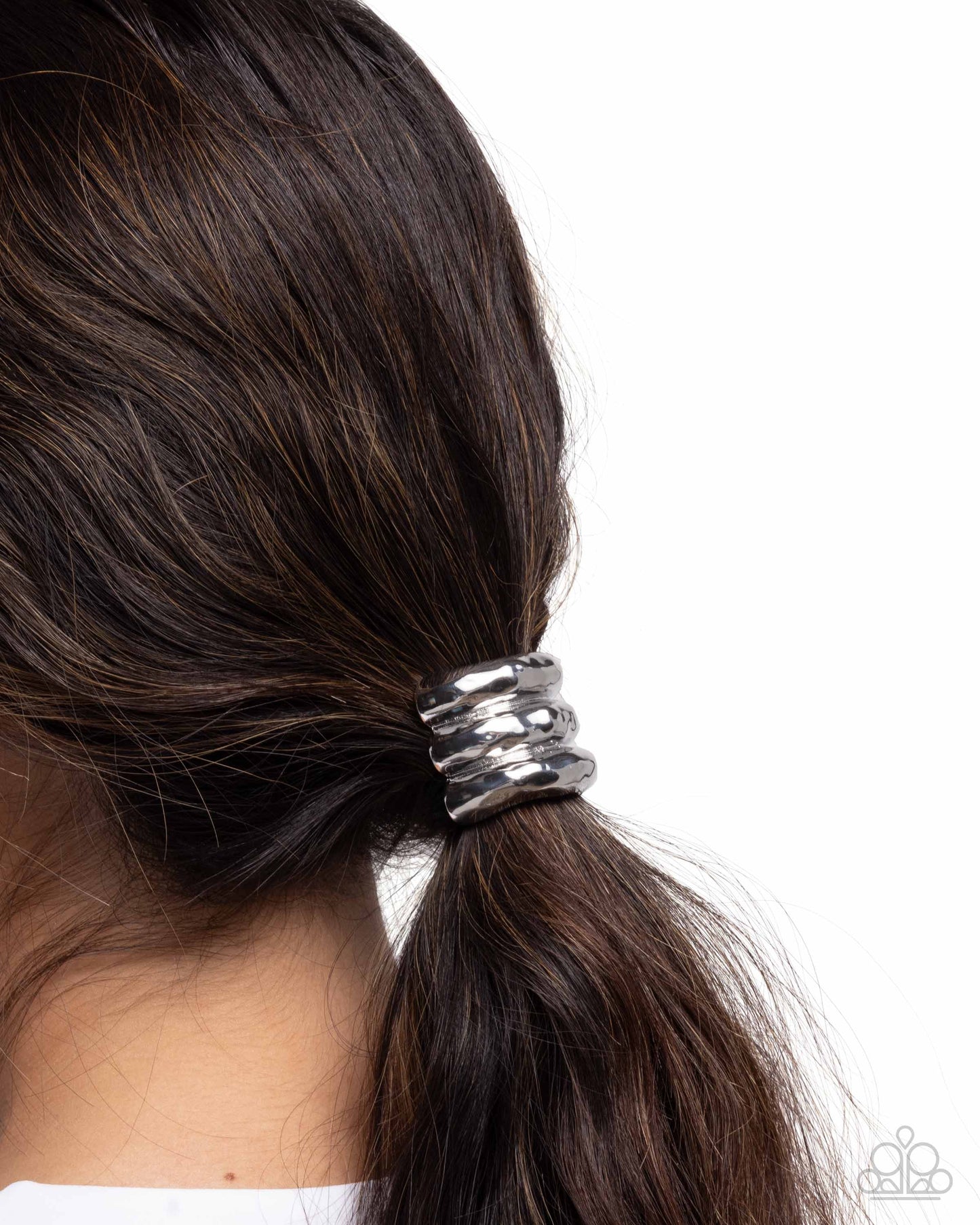 Crimped Celebrity Silver Hair Tie - Jewelry by Bretta