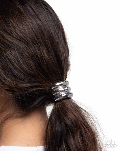 Crimped Celebrity Silver Hair Tie - Jewelry by Bretta
