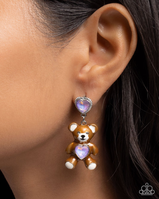 Traditional Teddy Purple Earrings - Jewelry by Bretta