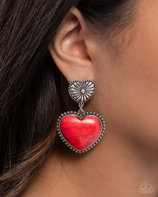 Rustic Reinvention Red Earrings - Jewelry by Bretta
