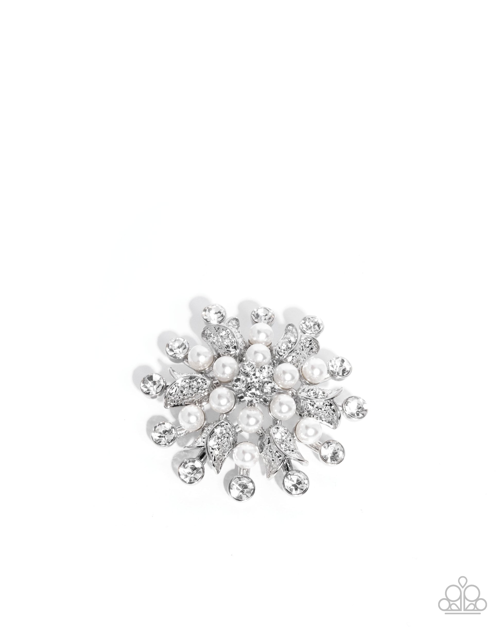 Pearly Prologue White Brooch - Jewelry by Bretta