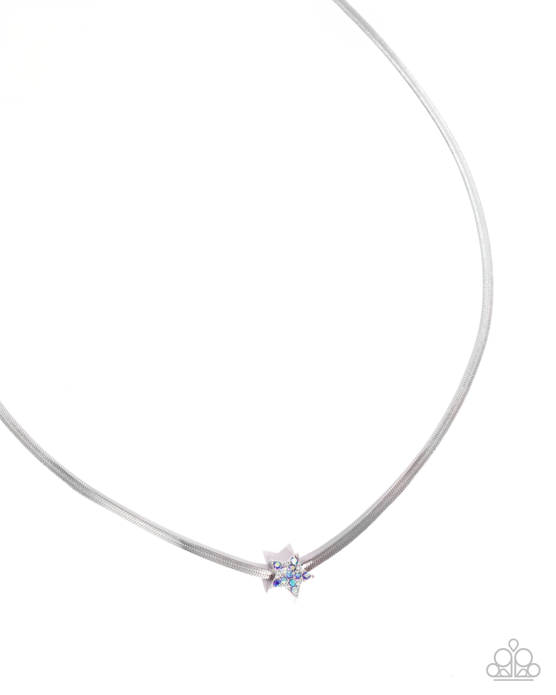 Necklace with a star-shaped pendant on a white background