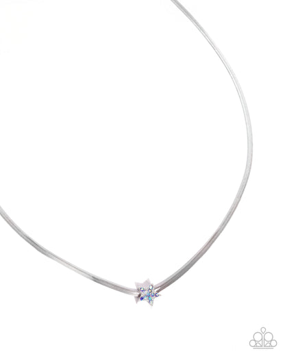 Necklace with a star-shaped pendant on a white background