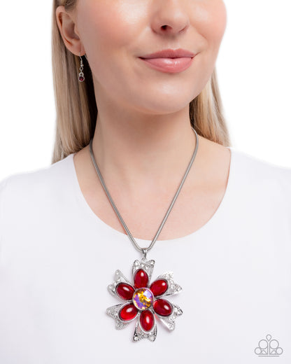 Floral Figurehead Red Necklace - Jewelry by Bretta