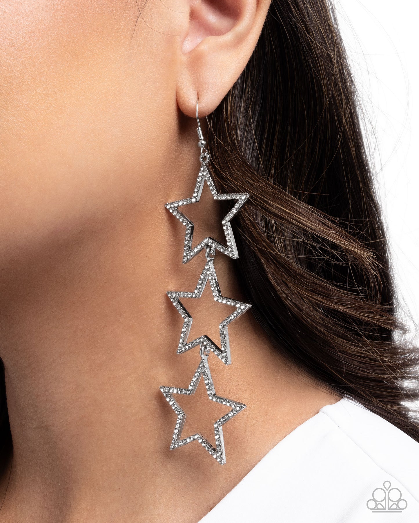 Star-Crossed Success White Earrings - Jewelry by Bretta