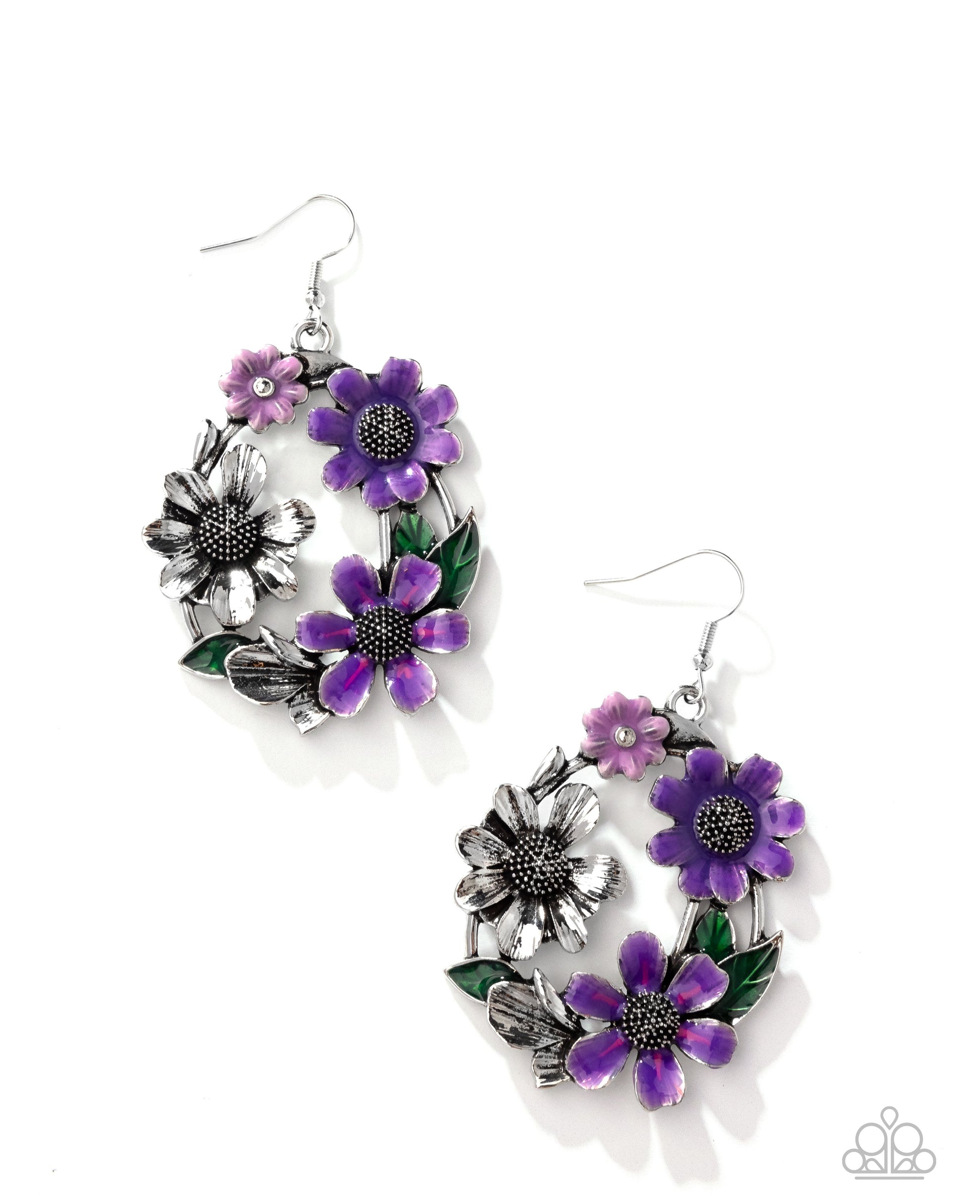 Wreathed Weekday Purple Earrings - Jewelry by Bretta