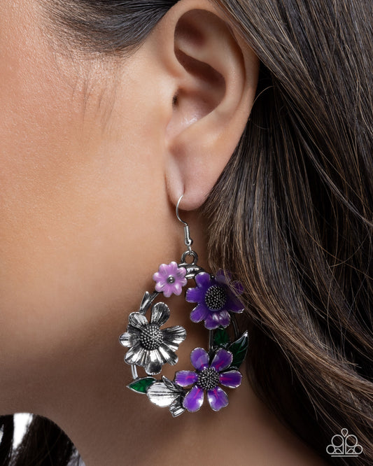 Wreathed Weekday Purple Earrings - Jewelry by Bretta