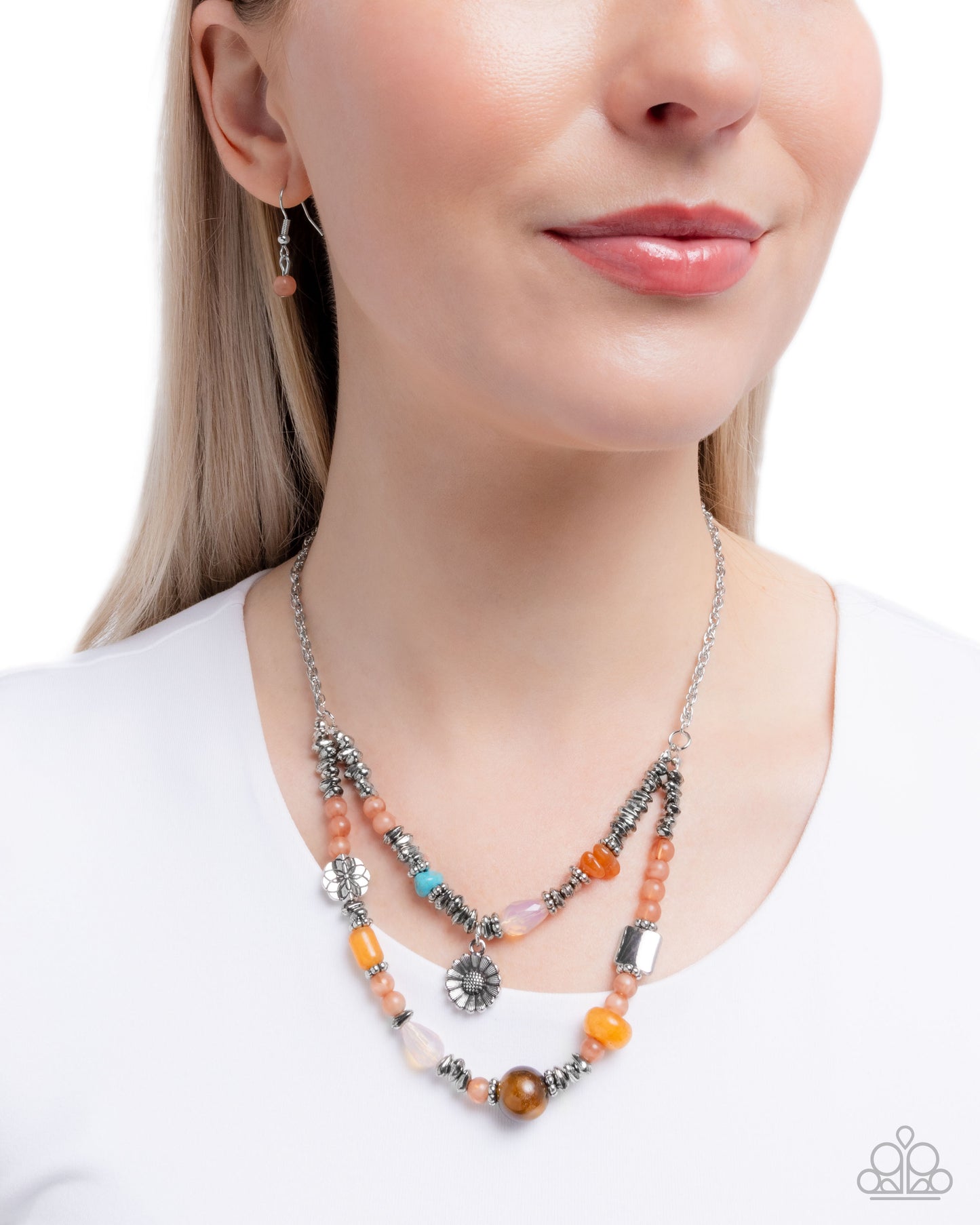 Blooming Barricade Orange Necklace