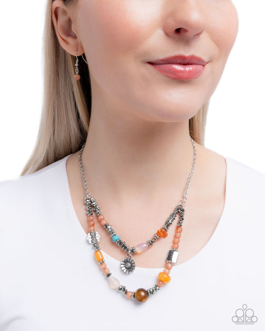 Blooming Barricade Orange Necklace