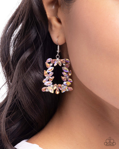 Fierce Frame Orange Earrings - Jewelry by Bretta