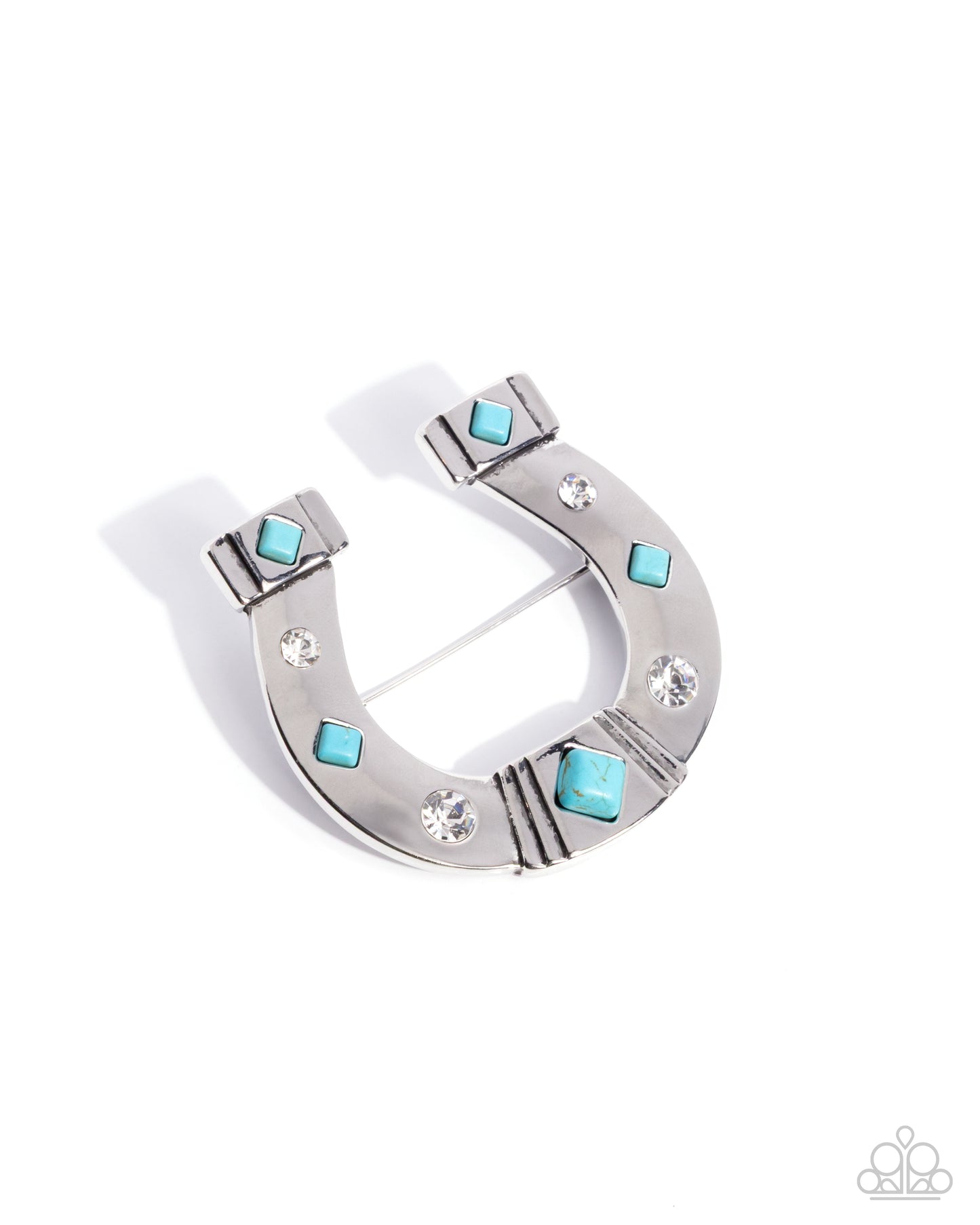 Horseshoe Horizon Blue Brooch - Jewelry by Bretta
