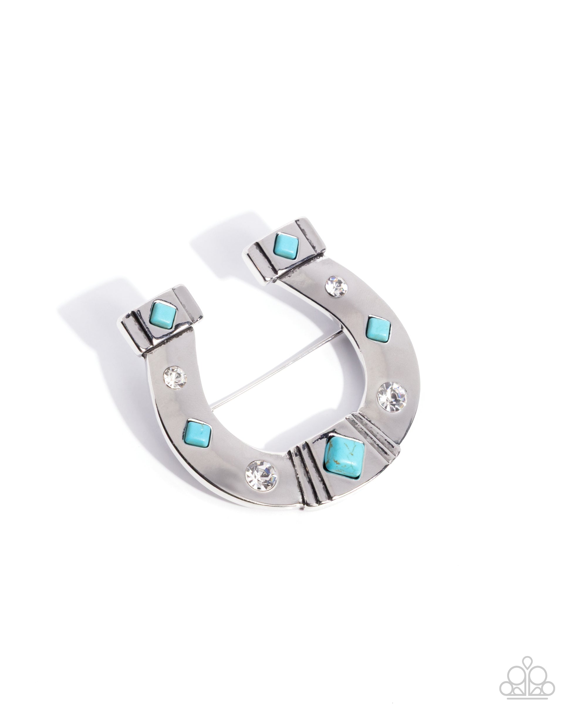 Horseshoe Horizon Blue Brooch - Jewelry by Bretta