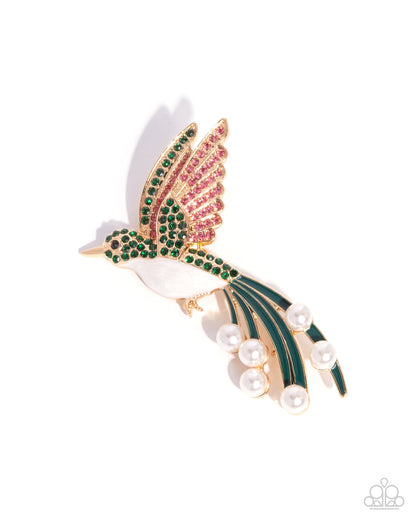 Hummingbird Homage Green Brooch - Jewelry by Bretta