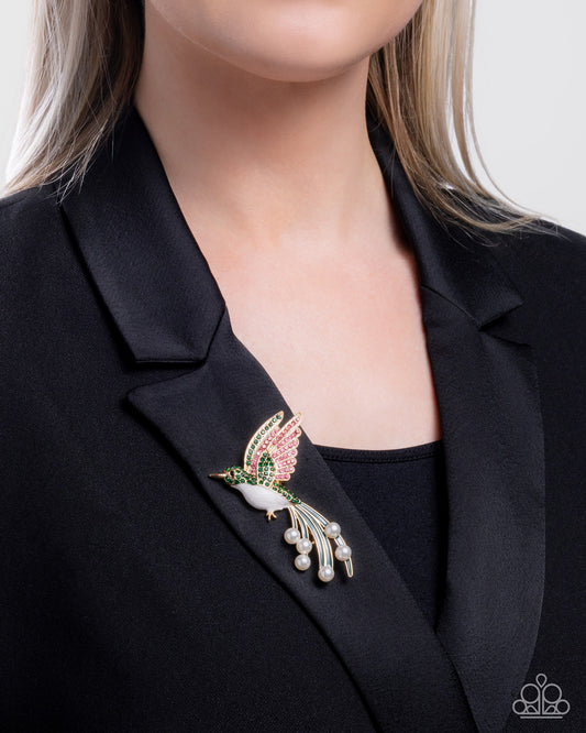 Hummingbird Homage Green Brooch - Jewelry by Bretta