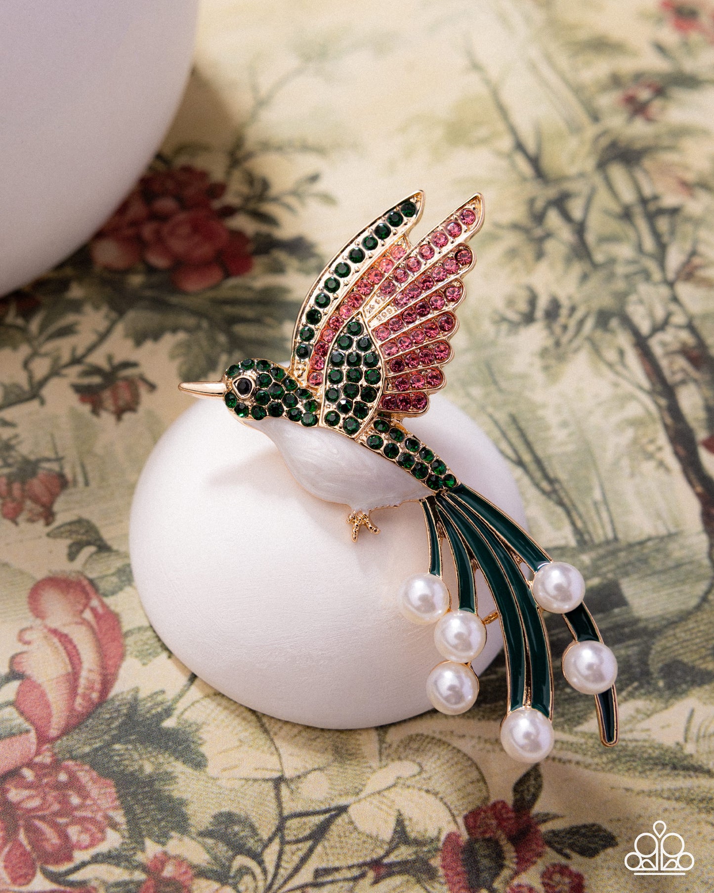 Hummingbird Homage Green Brooch - Jewelry by Bretta