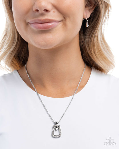 Sensational Stirrup Black Necklace - Jewelry by Bretta