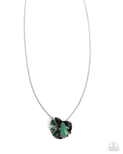 Tree Frog Tapestry Green Necklace - Jewelry by Bretta